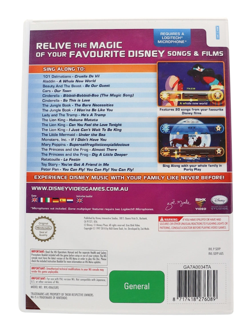 2010 Nintendo Wii Disney Sing It: Family Hits