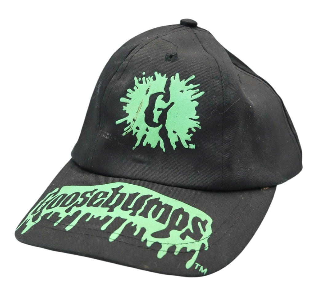 1990s Vintage R.L. Stine Goosebumps Neon Green Slime Black Snapback Hat