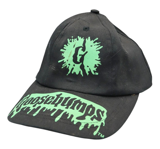 1990s Vintage R.L. Stine Goosebumps Neon Green Slime Black Snapback Hat