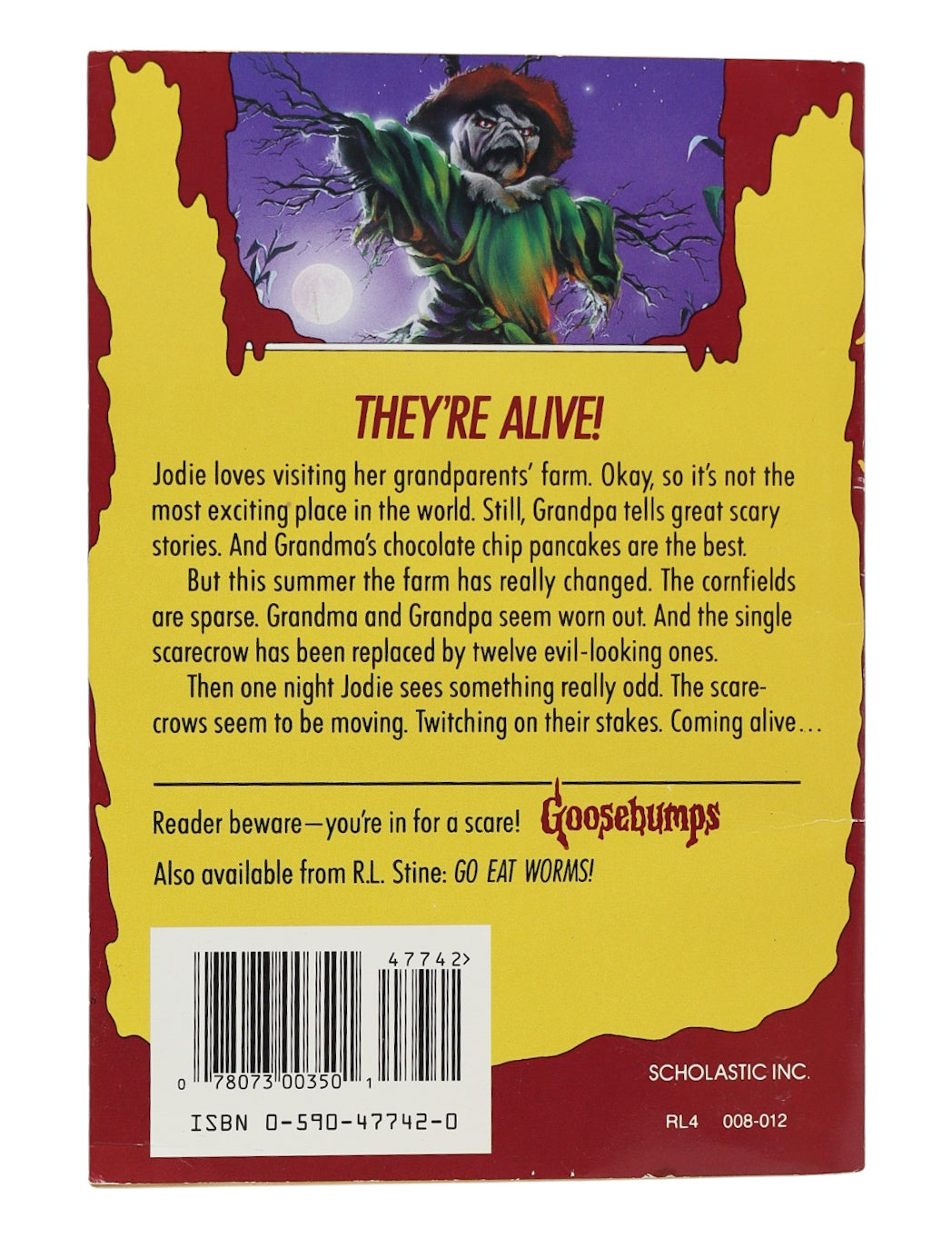 R.L Stine Goosebumps - The scarecrow walks at midnight Book
