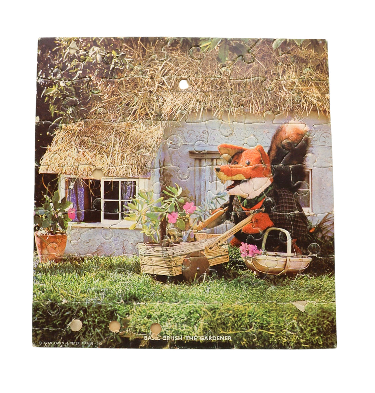 1972 Basil Brush The Gardener Vintage Cardboard Jigsaw Puzzle
