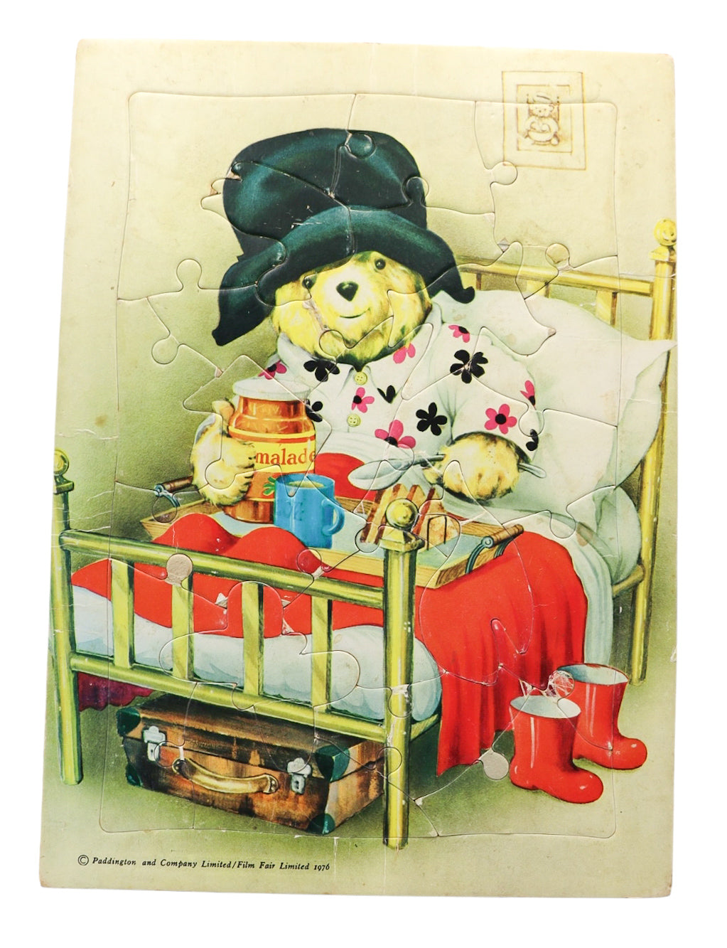 1976 Vintage Paddington Bear In Bed Jst Jigsaw Puzzle Hestair Film Fair Ltd
