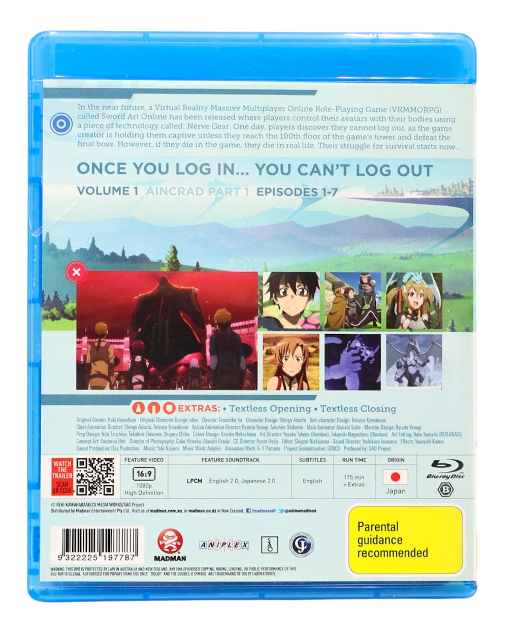 2012 - Sword Art Online: Volume 1 - Aincrad Part 1 DVD