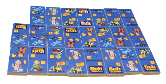 2001 Vintage Crown BoardGame Bob the Builder 123 Dominoes