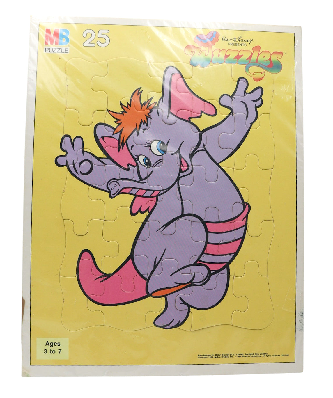 1985 Milton Bradley Walt Disney Presents The Wuzzles Eleroo 25 Piece Tray Puzzle