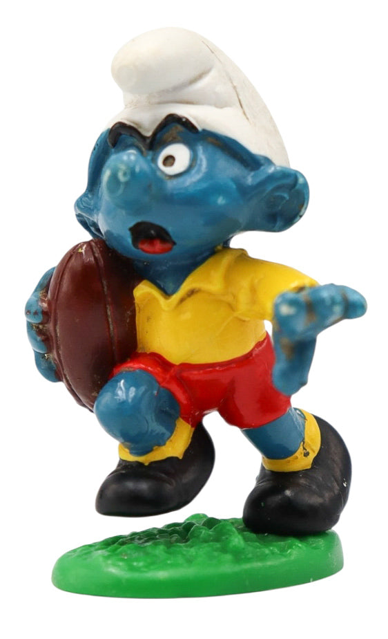 1980 Schleich Smurfs Rugby Smurf Figure