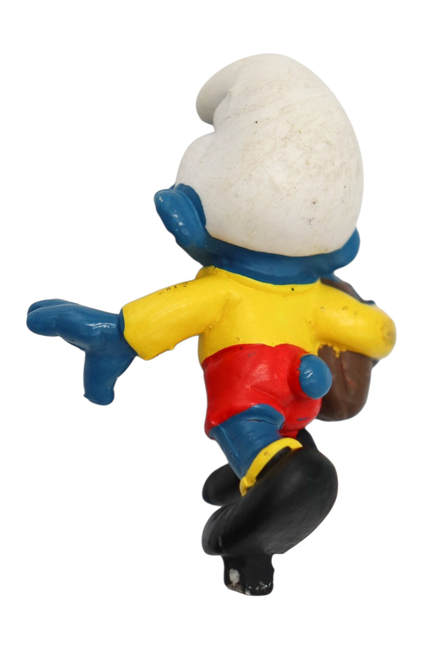 1980 Schleich Smurfs Rugby Smurf Figure