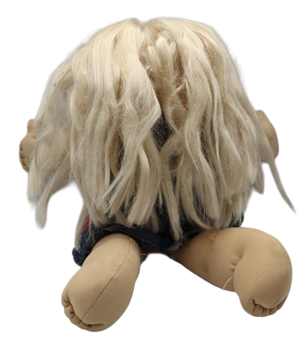 2012 Cabbage Patch Kids Doll Blonde Hair Blue Eyes Denim CPK Cupcake Dress