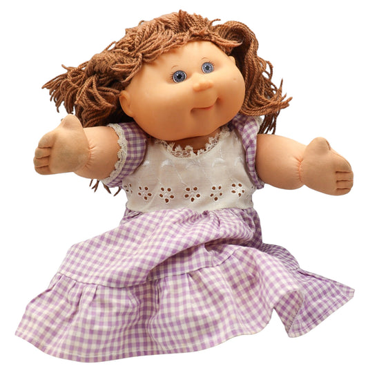 1983 Cabbage Patch Kids Girl Doll Brown Yarn Hair Blue Eyes