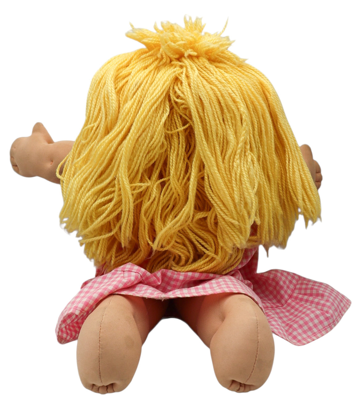 1983 Cabbage Patch Kid Blonde Yarn Hair Pink Gingham Dress