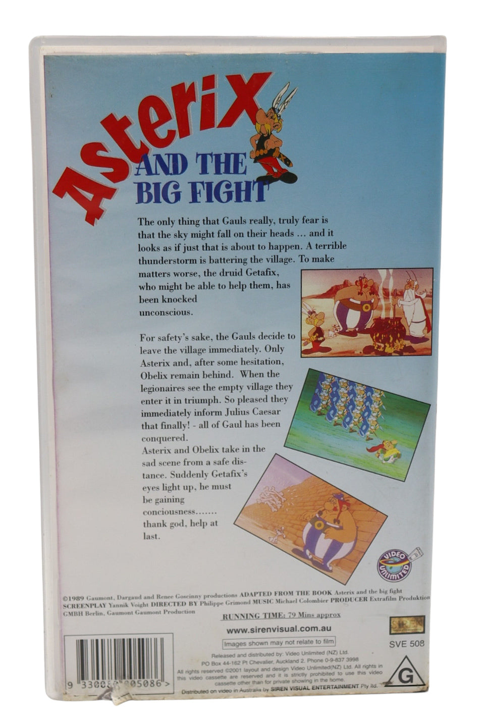1989 Asterix and the Big Fight VHS Tape