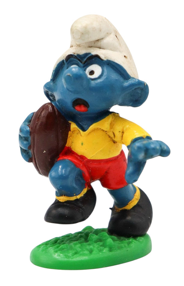 1980 Schleich Smurfs Rugby Smurf Figure
