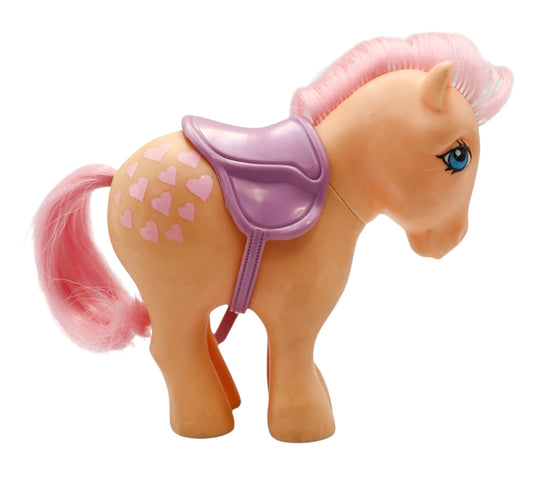 1982 Vintage G1 My Little Pony Peachy Peach with Hearts & Purple Saddle