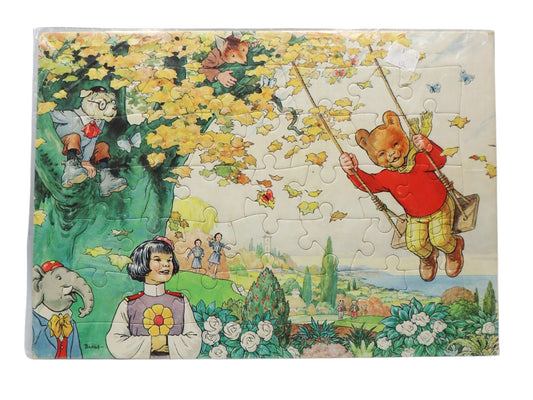 1970 Vintage Holdson Rupert Bear "Swinghi Swinglo" Tray Jigsaw Puzzle