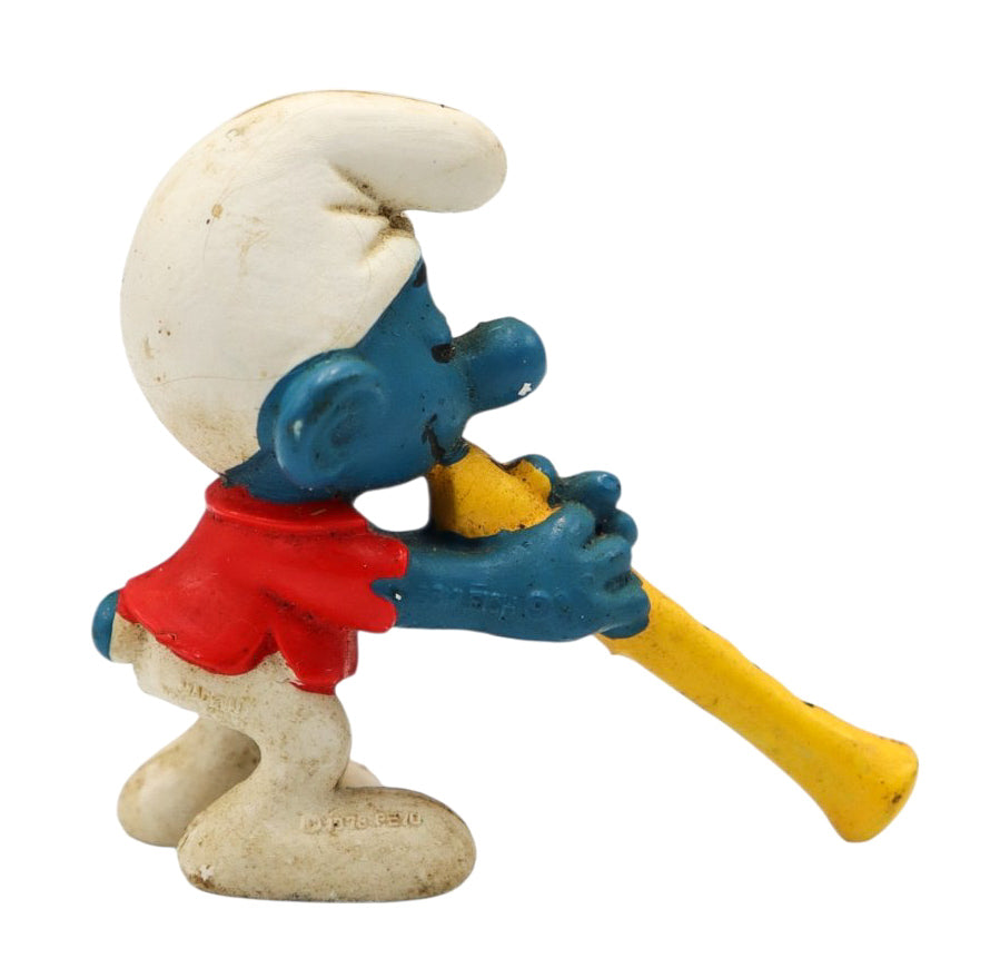 1978 Schleich 20048 Flautist Smurf Vintage Peyo PVC Figurine