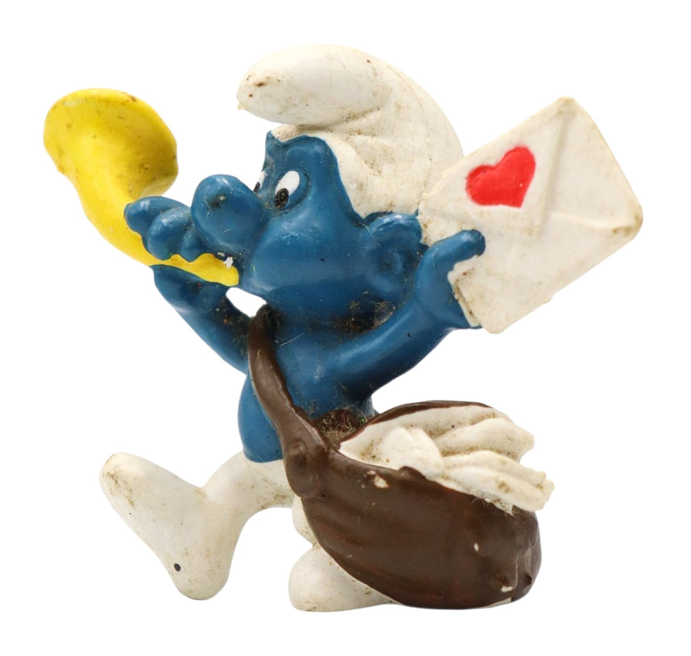 1978 Schleich 20031 Postman Smurf Vintage Figurine