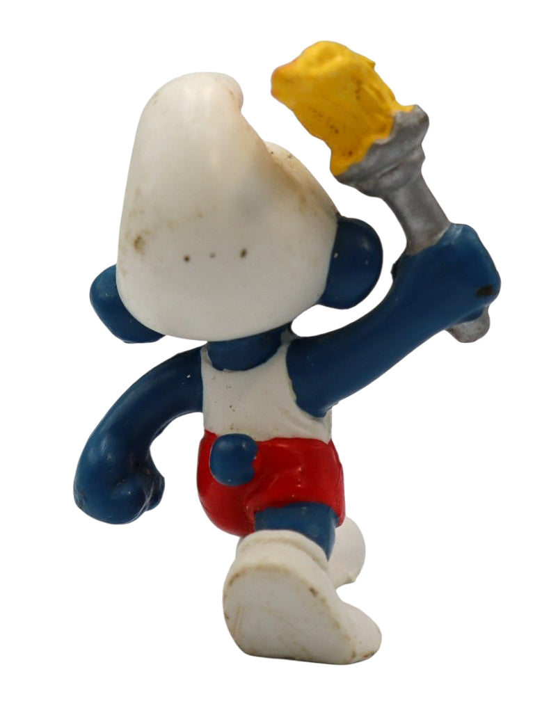 1978 Schleich 20030 Torchbearer Smurf Vintage PVC Figurine