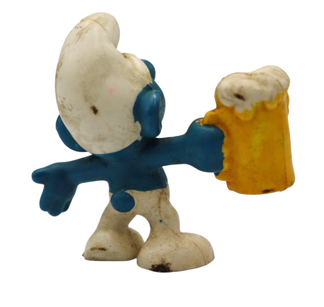 1974 Vintage Peyo Beer Smurf PVC Figurine 20078