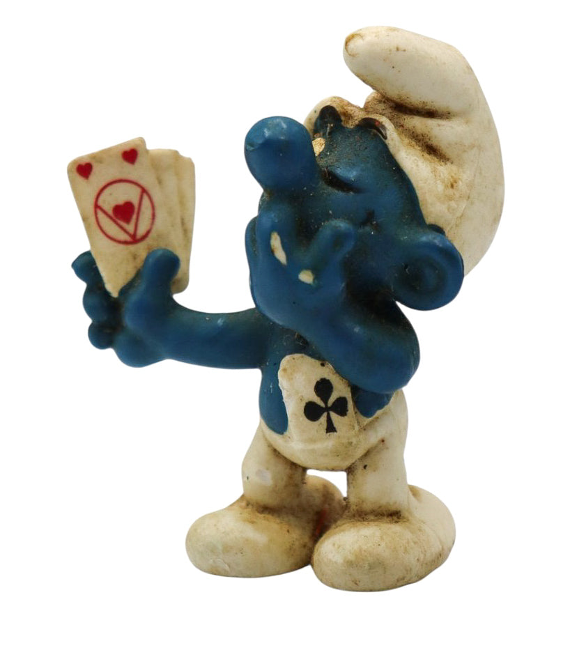1978 Schleich Card Player Smurf 20056 Figurine