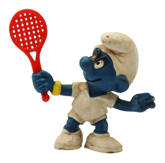1978 Schleich Peyo Tennis Smurf Vintage PVC Figurine #20049
