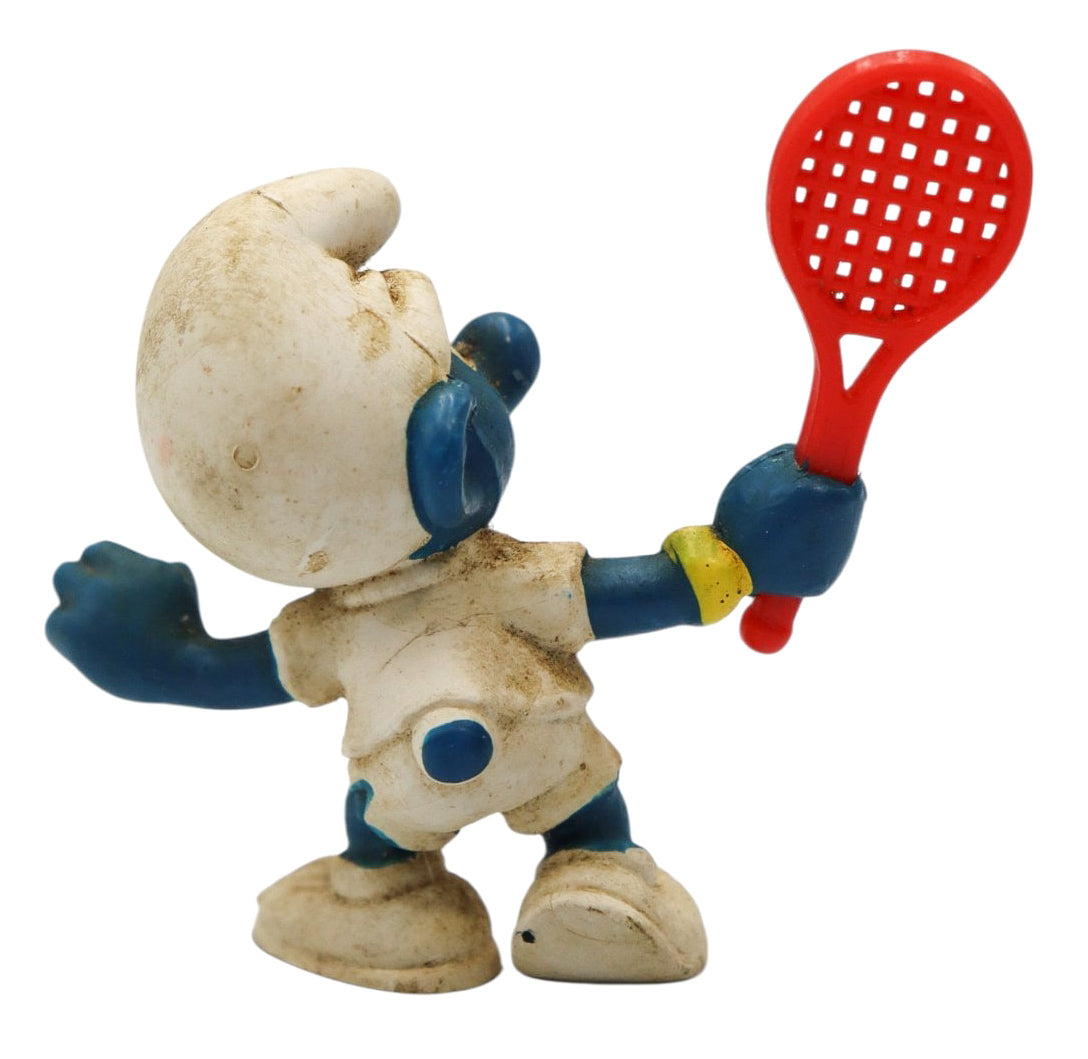 1978 Schleich Peyo Tennis Smurf Vintage PVC Figurine #20049