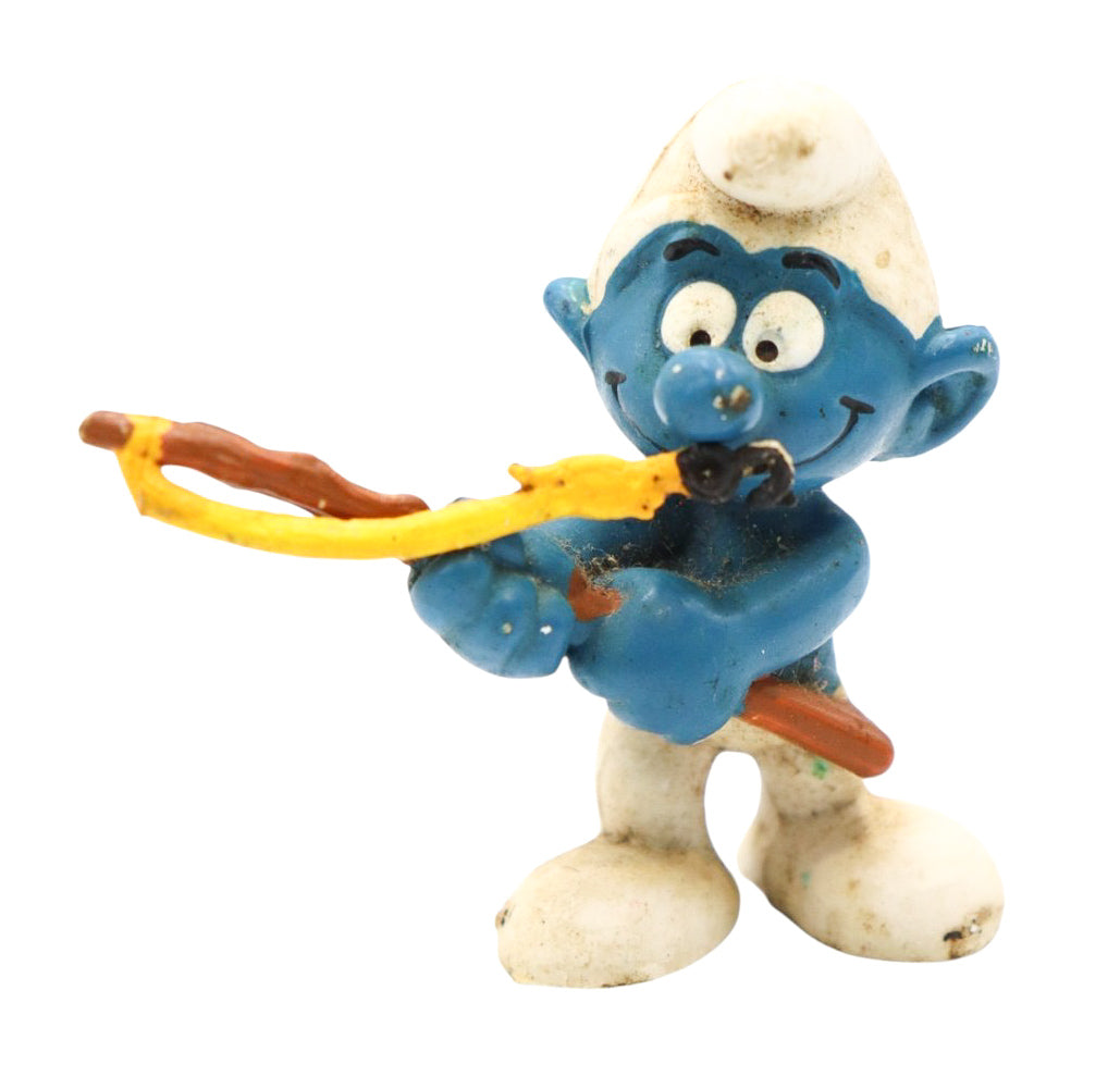 1978 Vintage Schleich Peyo Angler Fisherman Smurf Figurine 20101