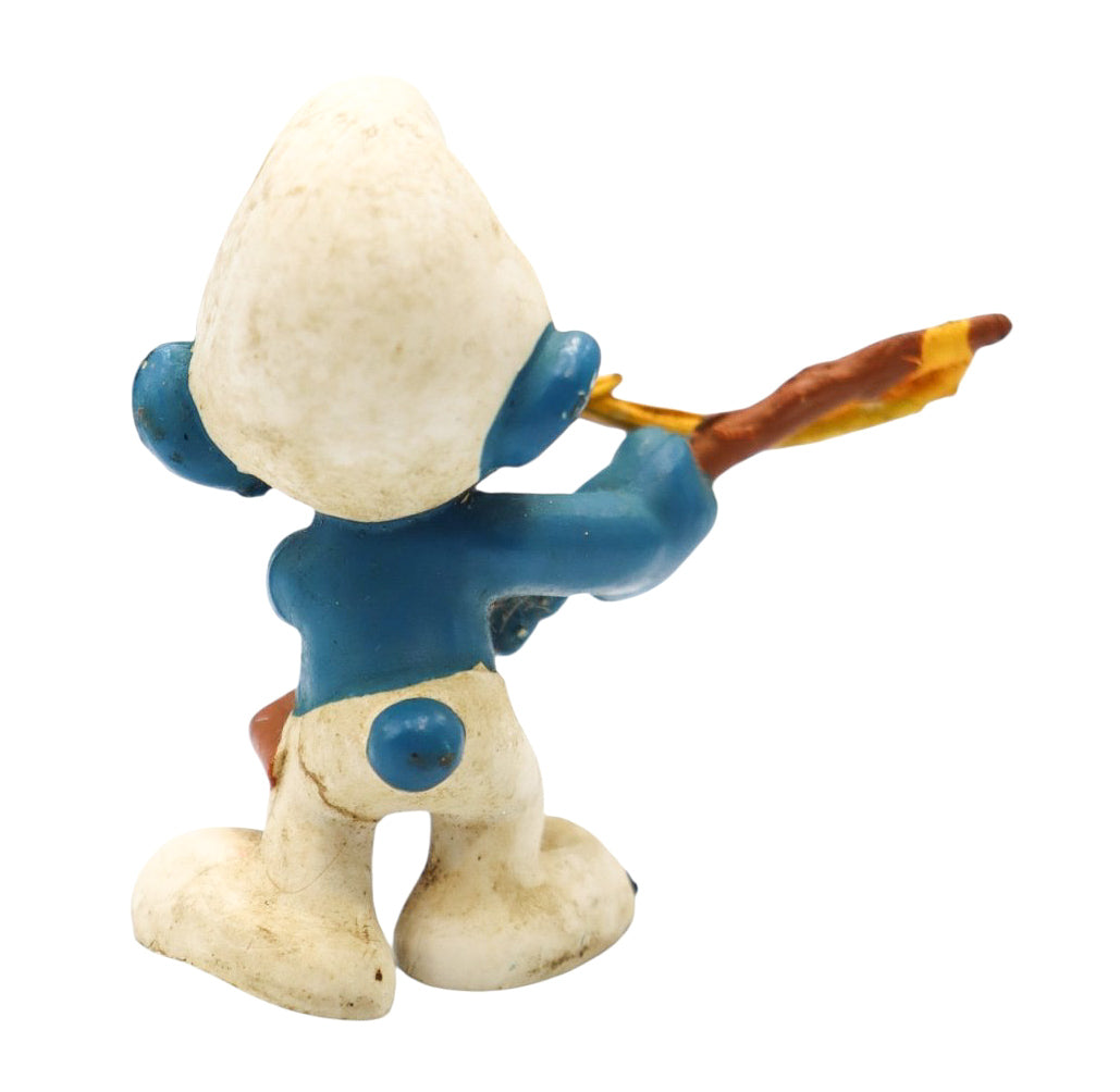 1978 Vintage Schleich Peyo Angler Fisherman Smurf Figurine 20101