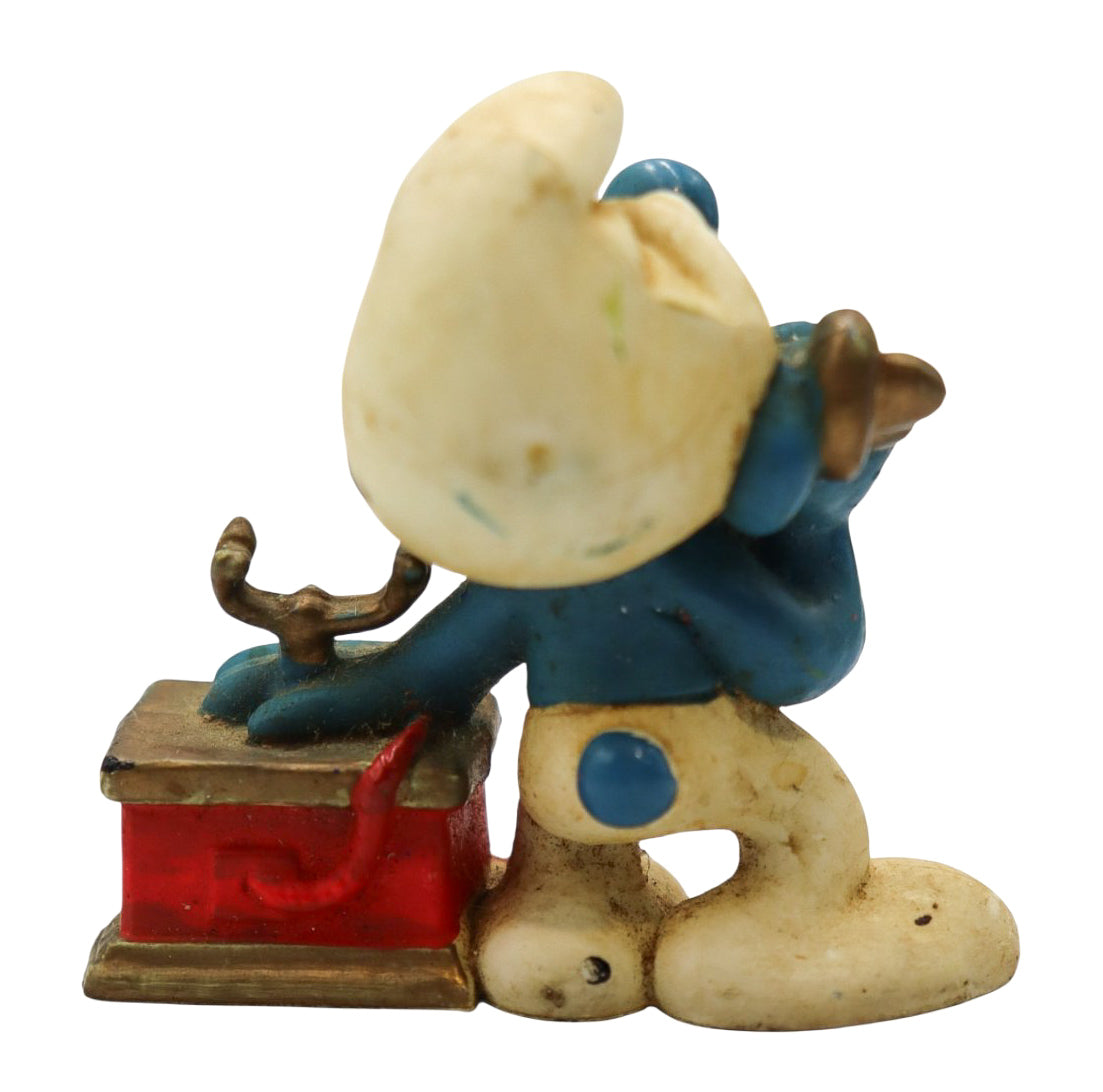 1980 Vintage Schleich Peyo Telephone Smurf Figurine 20062