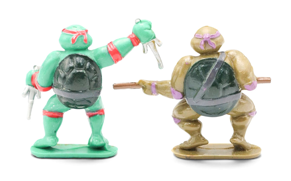 1990 Vintage Teenage Mutant Ninja Turtles PVC Miniatures - Raphael & Donatello Figures