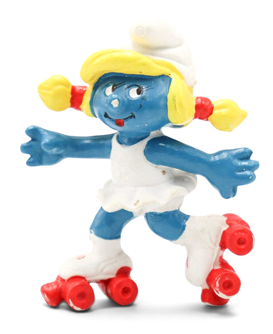 1981 Schleich Peyo Roller Skating Smurfette Vintage PVC Figurine #20126