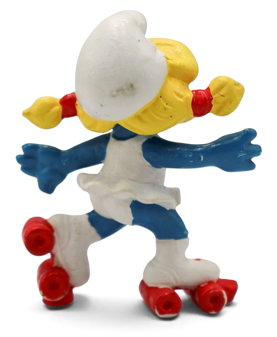 1981 Schleich Peyo Roller Skating Smurfette Vintage PVC Figurine #20126