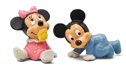 1985 Bully West Germany Vintage Disney Babies Mickey and Minnie Mouse PVC Figurines