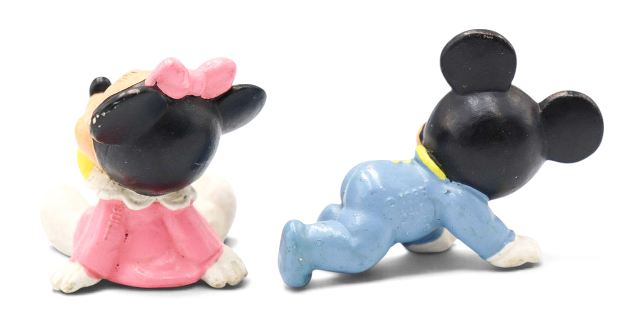 1985 Bully West Germany Vintage Disney Babies Mickey and Minnie Mouse PVC Figurines