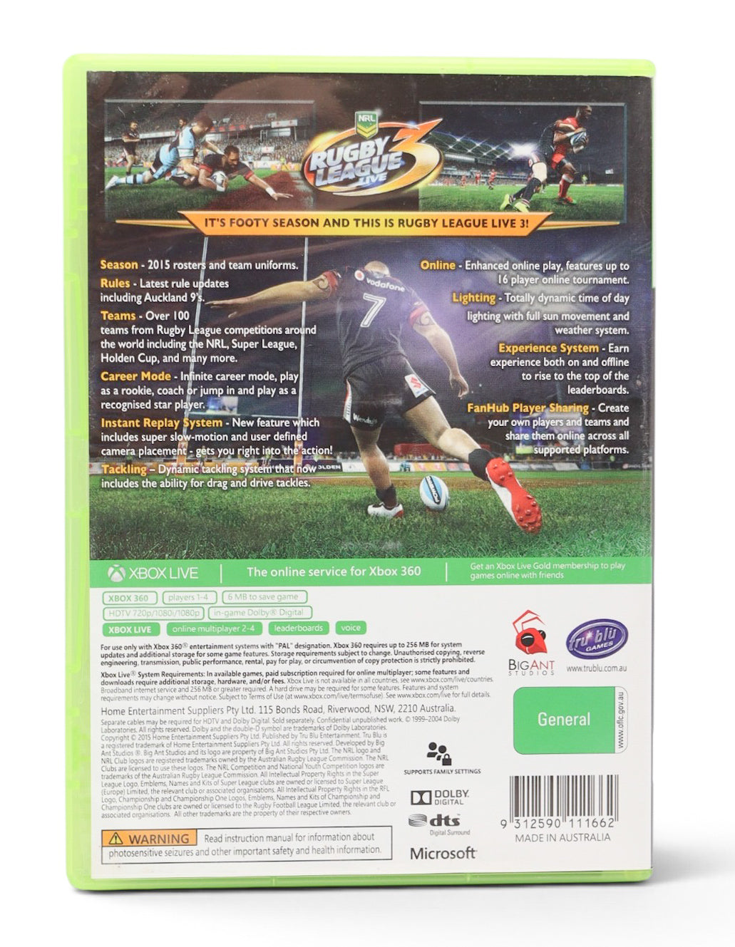 Xbox 360 2015 Rugby League Live 3