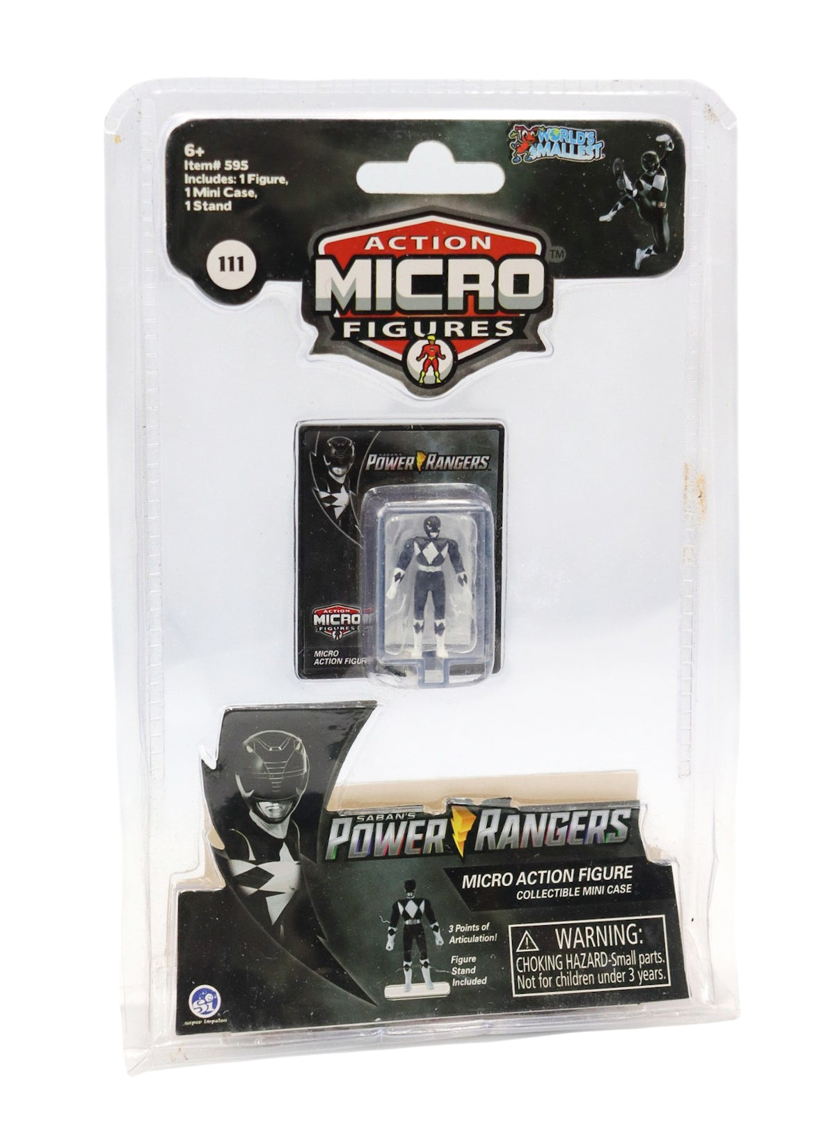 2019 World's Smallest Power Rangers Black Ranger Micro Action Figure