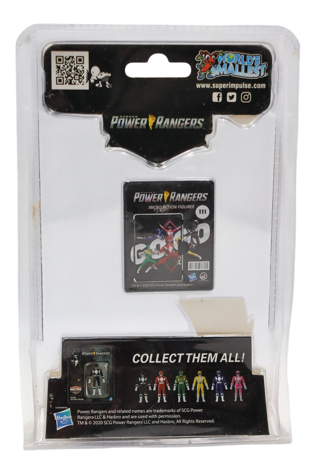 2019 World's Smallest Power Rangers Black Ranger Micro Action Figure