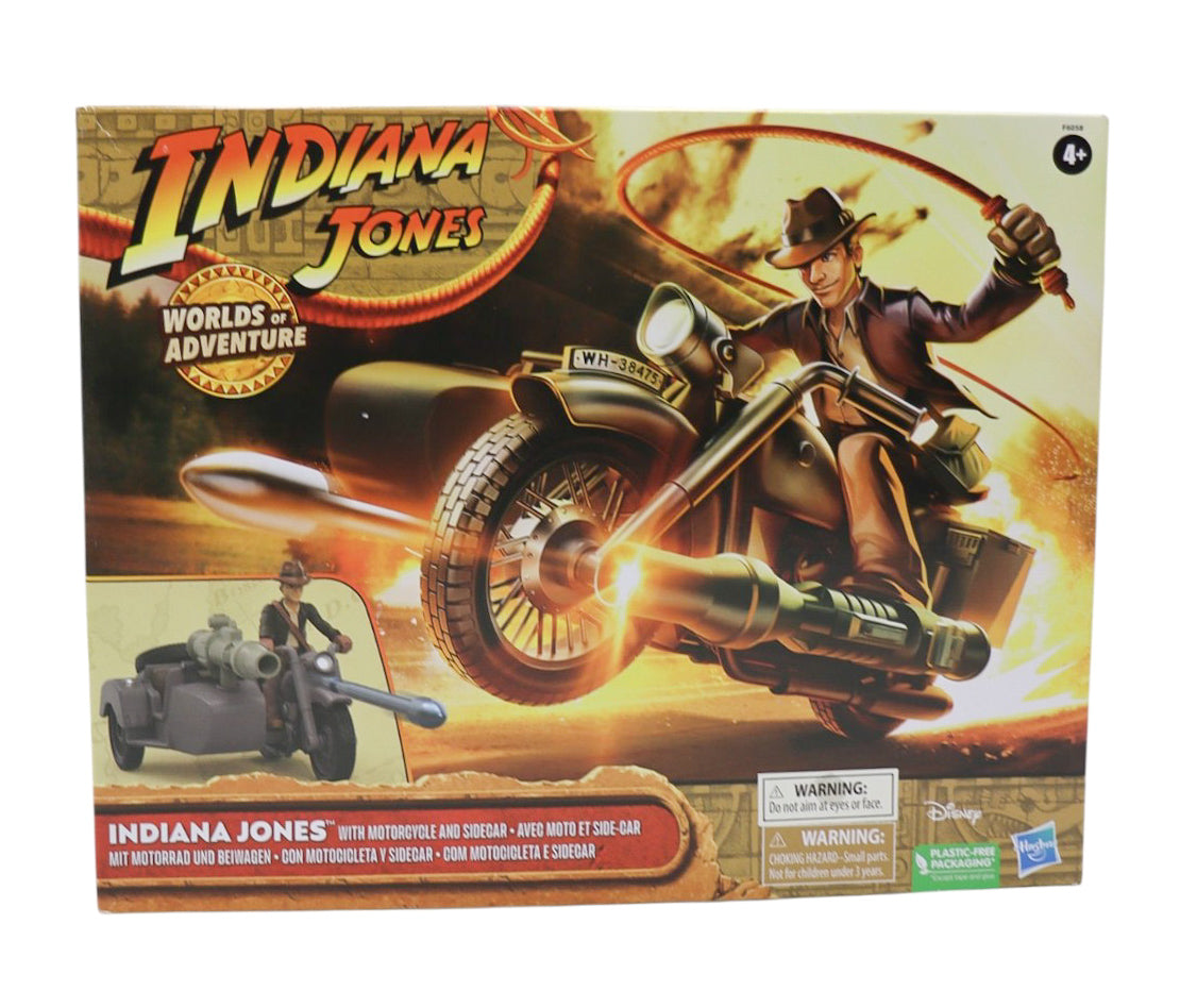 2023 Hasbro Indiana Jones Worlds of Adventure Indiana Jones with Motorcycle and Sidecar