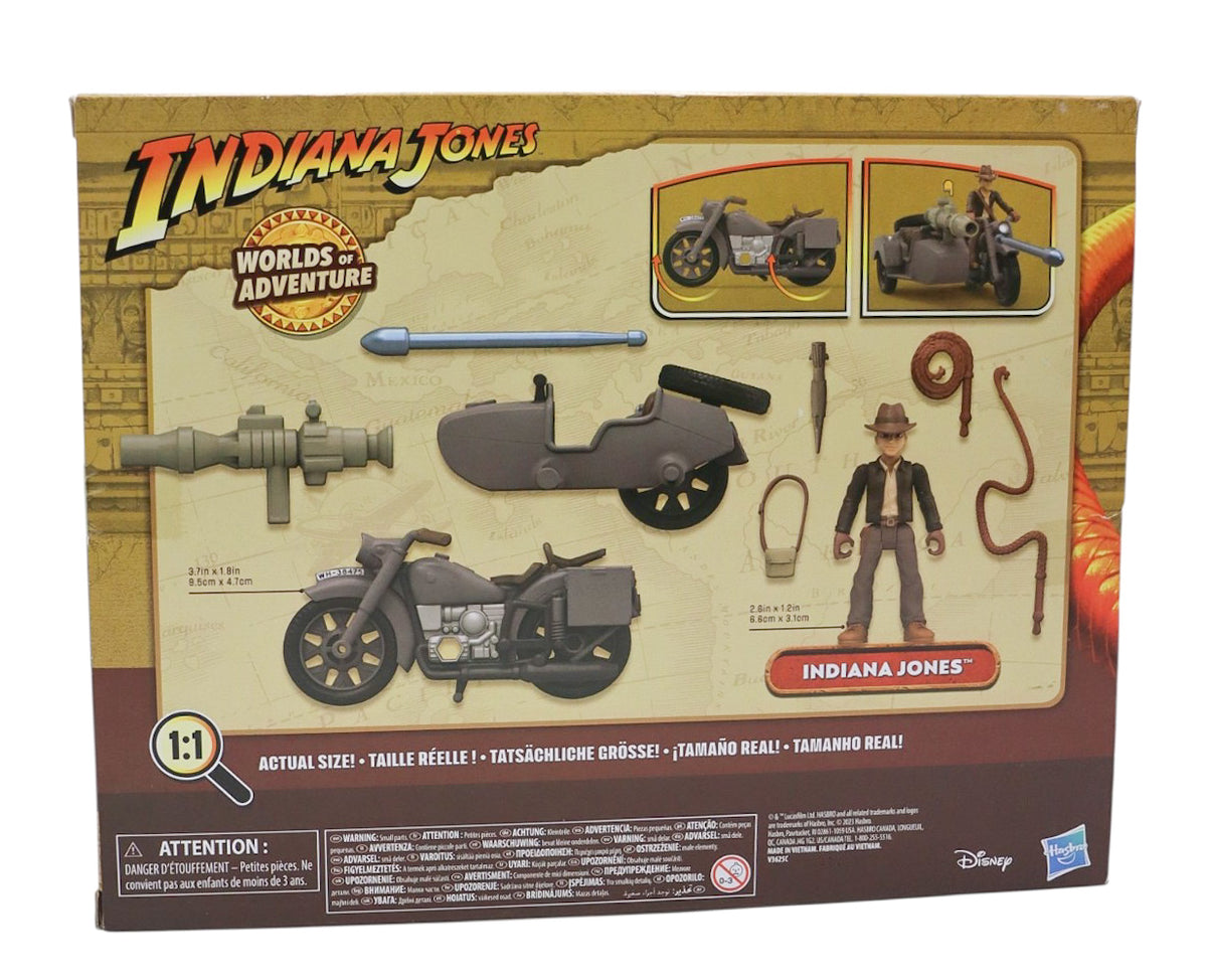 2023 Hasbro Indiana Jones Worlds of Adventure Indiana Jones with Motorcycle and Sidecar