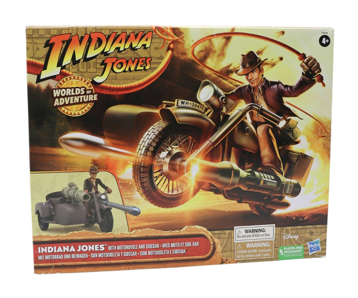 2023 Hasbro Indiana Jones Worlds of Adventure Indiana Jones with Motorcycle and Sidecar