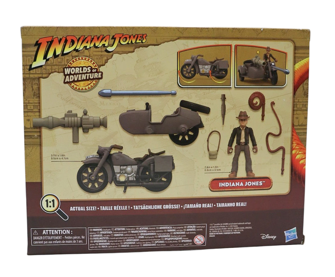2023 Hasbro Indiana Jones Worlds of Adventure Indiana Jones with Motorcycle and Sidecar