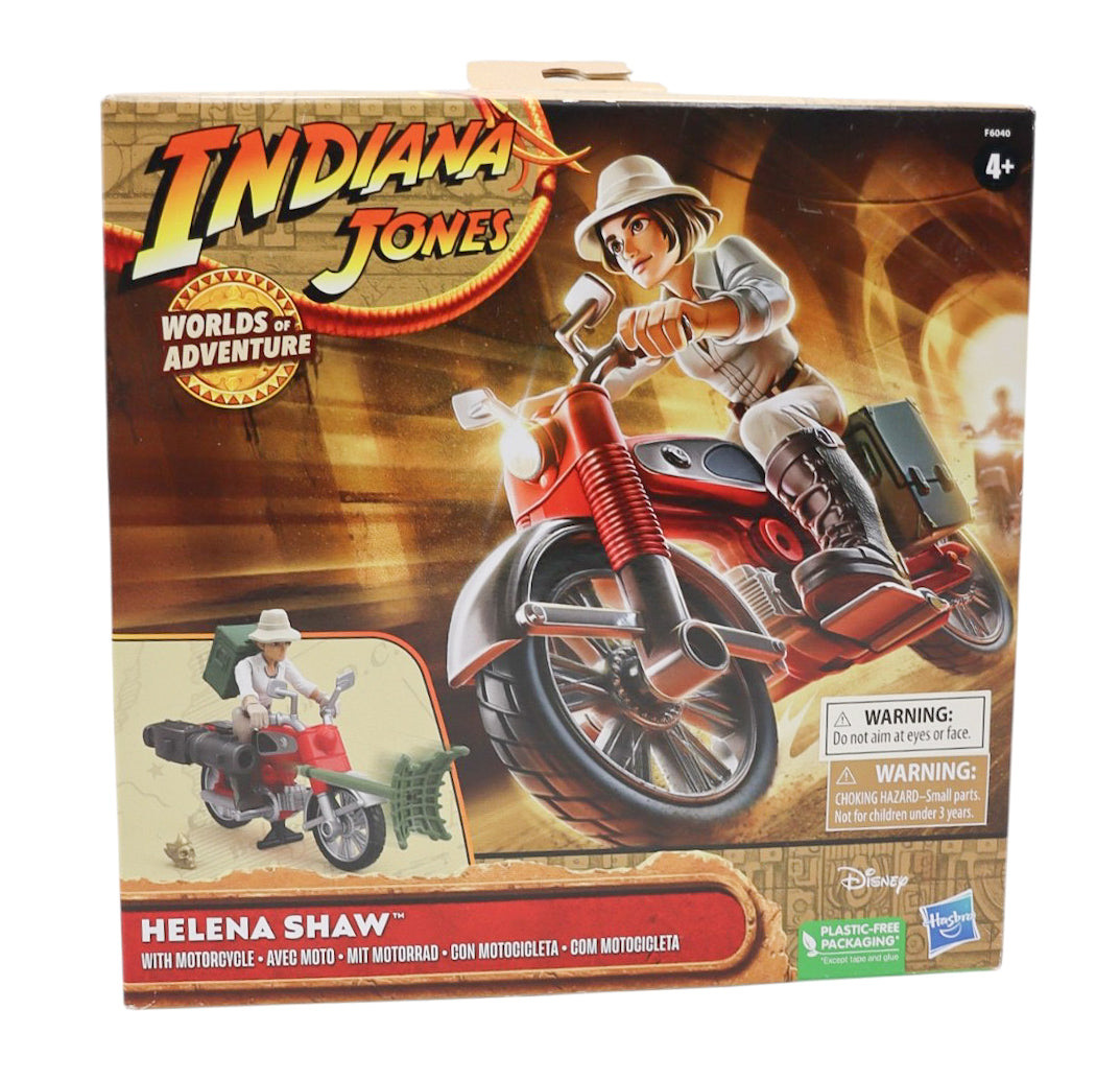 2023 Hasbro Indiana Jones Worlds of Adventure Helena Shaw with Motorcycle Action Figure Set F6040