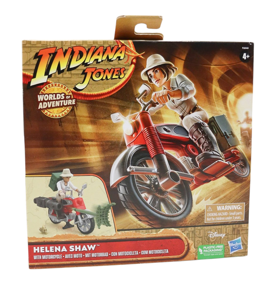 2023 Hasbro Indiana Jones Worlds of Adventure Helena Shaw with Motorcycle Action Figure Set F6040