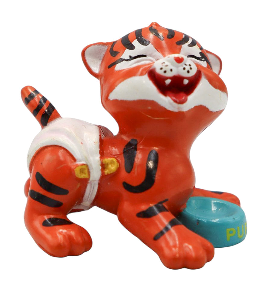 1991 Galoob Magic Diaper Babies Pet Tiger Figurine with Bowl