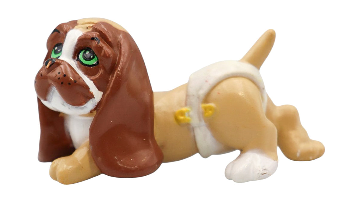 1991 Magic Diaper Babies Pets Galoob Basset Hound Dog Figurine Assorted