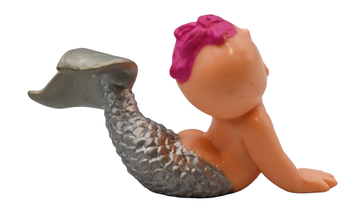 1991 Galoob Magic Diaper Babies Merbaby Pink Hair Silver Tail Figurine