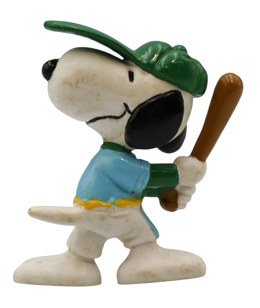 1980s Vintage Snoopy Baseball Batter PVC Figurine Determined Productions Peanuts