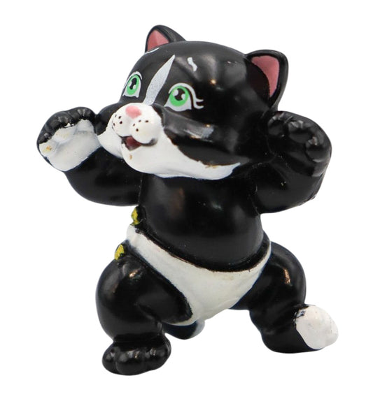 1991 Galoob Magic Diaper Pets Black And White Cat Figurine