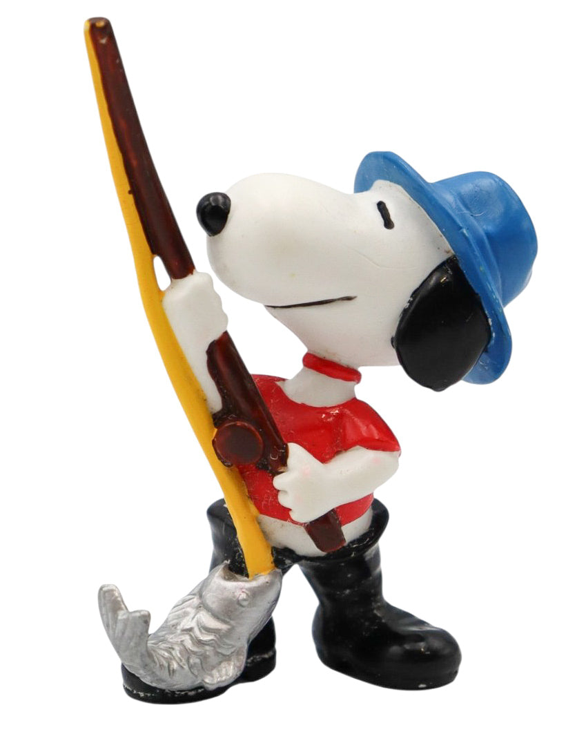 1980s Vintage Schleich Peanuts Snoopy Fisherman PVC Figurine