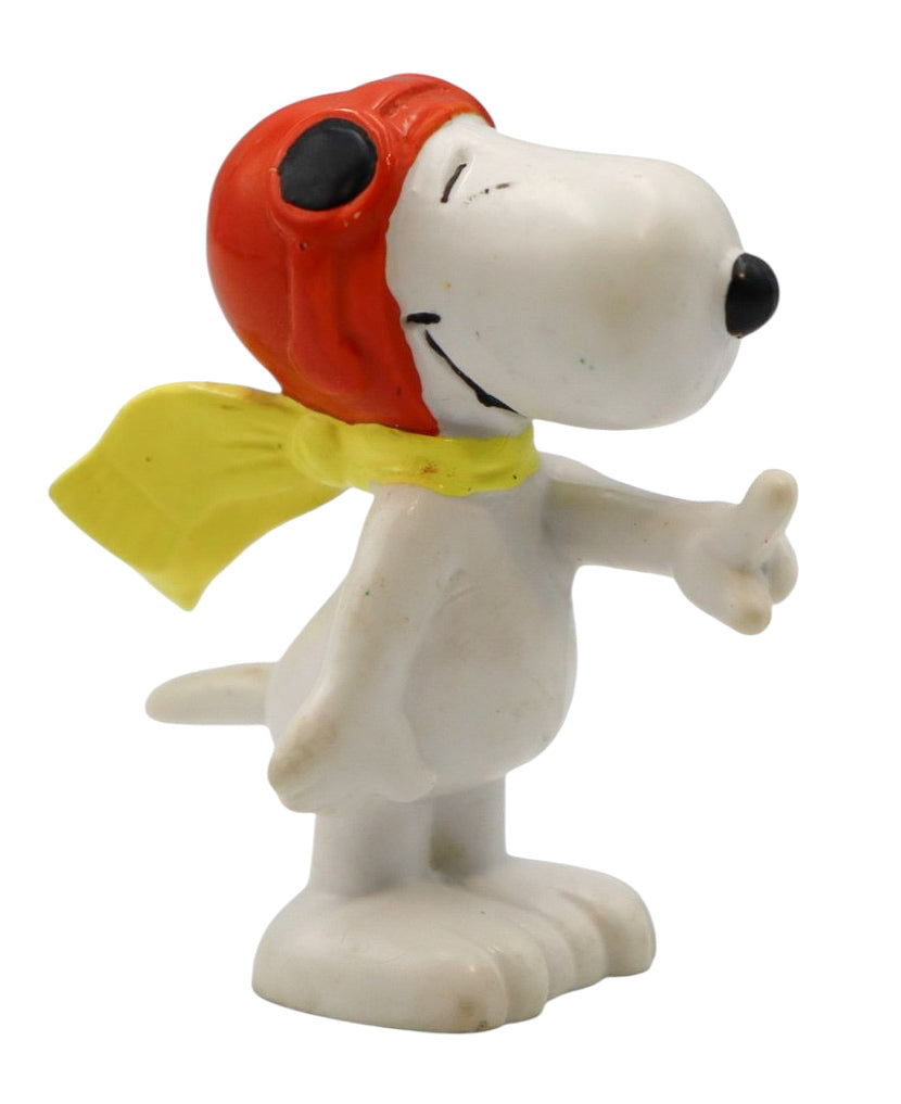 1966 Vintage Peanuts Snoopy WWI Flying Ace PVC Figurine Pilot Figure