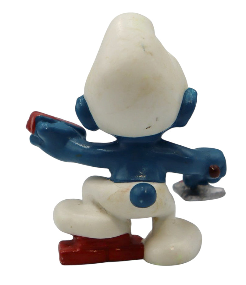 1982 Schleich Peyo Bricklayer Mason Smurf Vintage PVC Figurine 20148